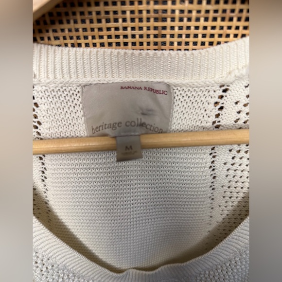 Banana Republic Heritage Cream Mesh Sweater Tank - Picture 3 of 6